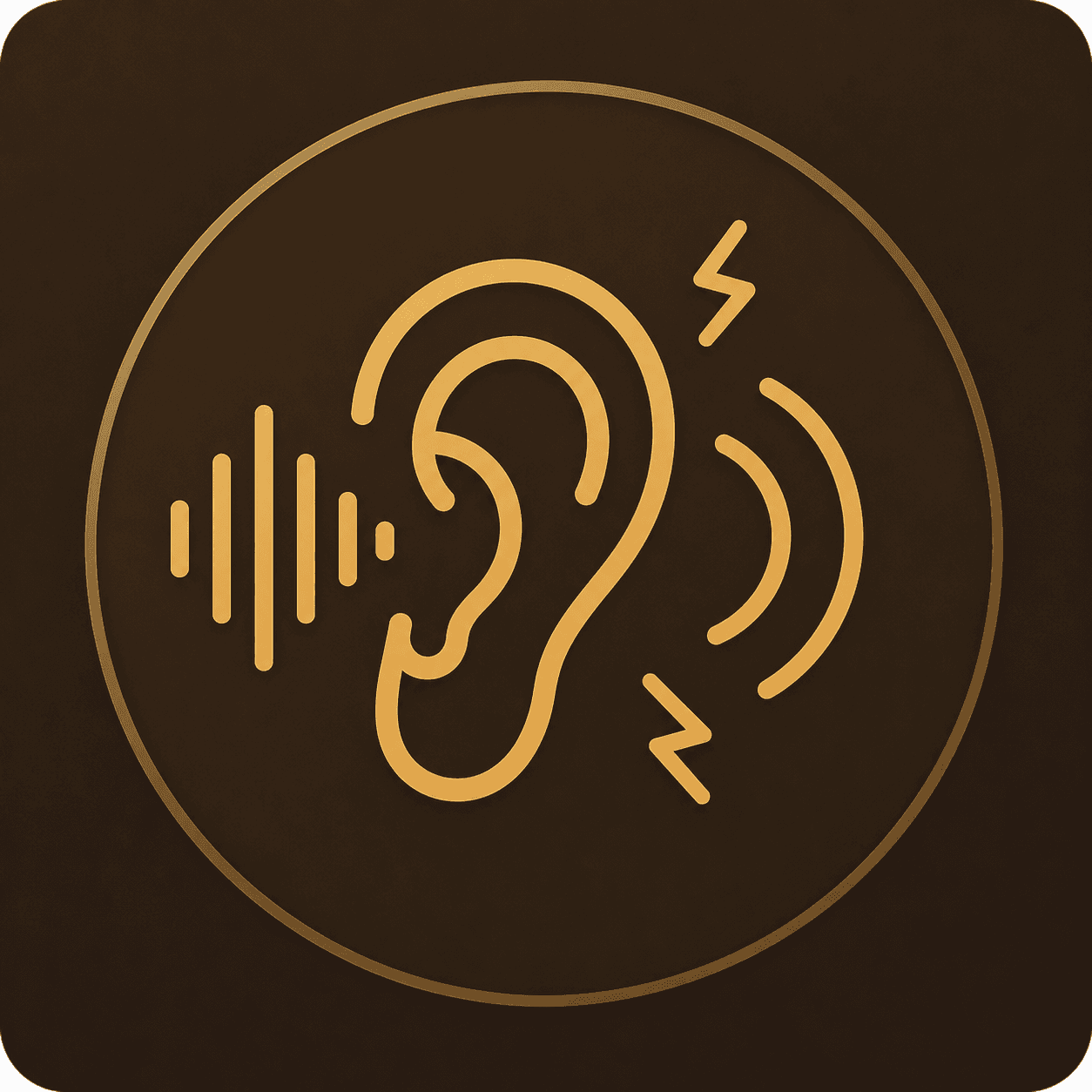 Icon representing tinnitus and ear-related discomfort